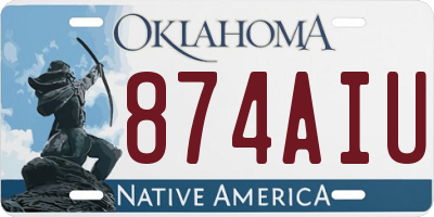 OK license plate 874AIU