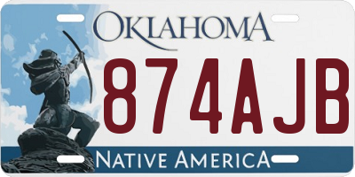 OK license plate 874AJB