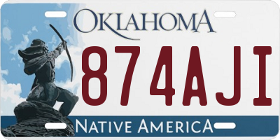 OK license plate 874AJI