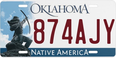 OK license plate 874AJY