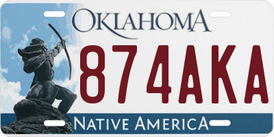 OK license plate 874AKA