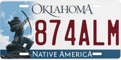 OK license plate 874ALM