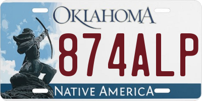 OK license plate 874ALP