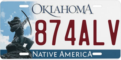 OK license plate 874ALV