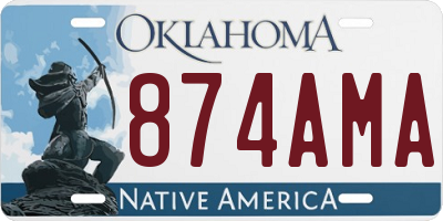 OK license plate 874AMA