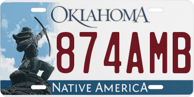 OK license plate 874AMB