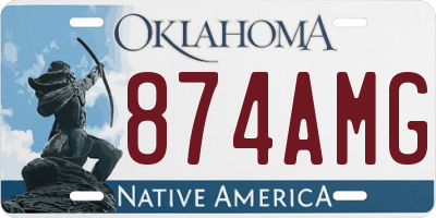 OK license plate 874AMG