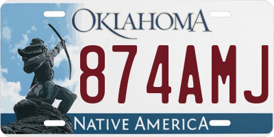 OK license plate 874AMJ