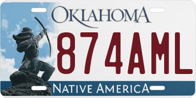 OK license plate 874AML
