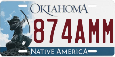 OK license plate 874AMM