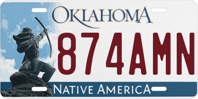OK license plate 874AMN