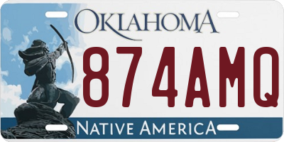 OK license plate 874AMQ