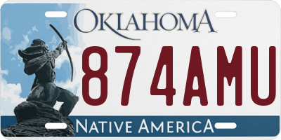 OK license plate 874AMU