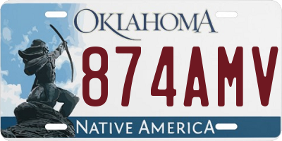 OK license plate 874AMV