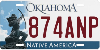 OK license plate 874ANP