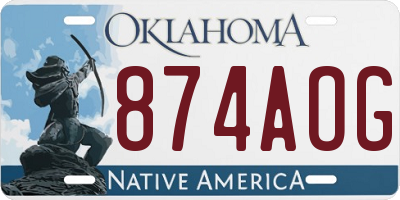 OK license plate 874AOG