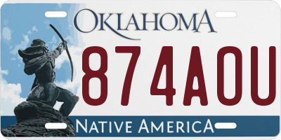 OK license plate 874AOU