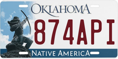 OK license plate 874API