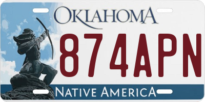 OK license plate 874APN