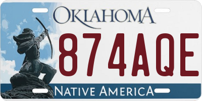 OK license plate 874AQE