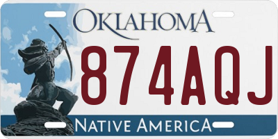 OK license plate 874AQJ