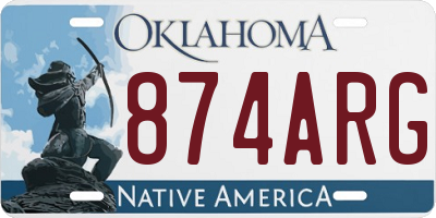 OK license plate 874ARG