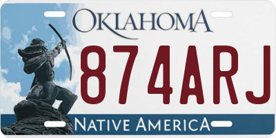 OK license plate 874ARJ