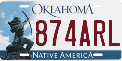 OK license plate 874ARL