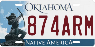 OK license plate 874ARM