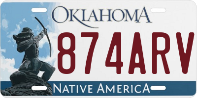 OK license plate 874ARV
