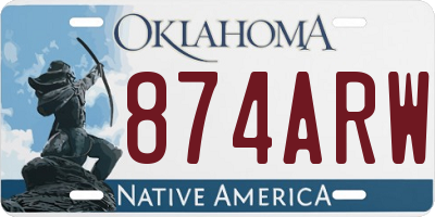 OK license plate 874ARW