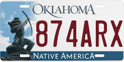OK license plate 874ARX