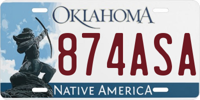 OK license plate 874ASA