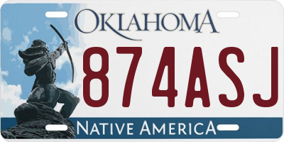 OK license plate 874ASJ
