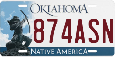 OK license plate 874ASN