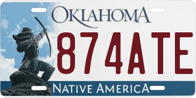 OK license plate 874ATE