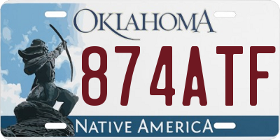 OK license plate 874ATF