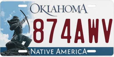 OK license plate 874AWV