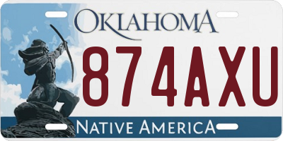 OK license plate 874AXU