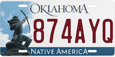 OK license plate 874AYQ