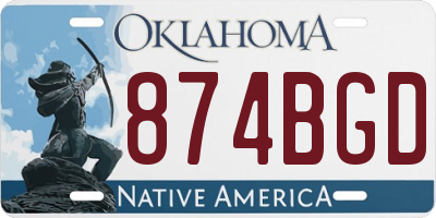 OK license plate 874BGD