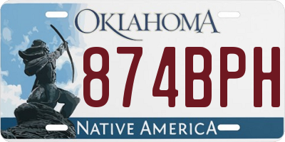 OK license plate 874BPH