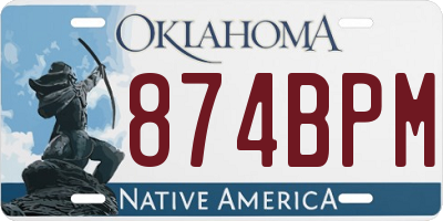 OK license plate 874BPM