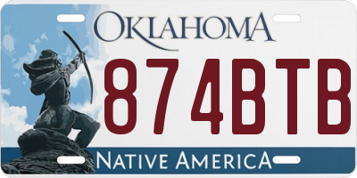 OK license plate 874BTB