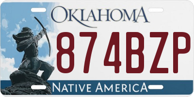 OK license plate 874BZP