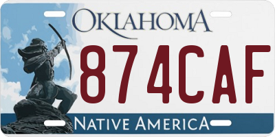 OK license plate 874CAF