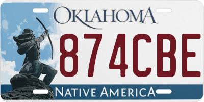 OK license plate 874CBE
