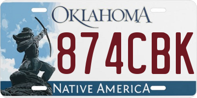 OK license plate 874CBK