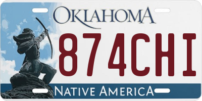 OK license plate 874CHI