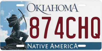 OK license plate 874CHQ